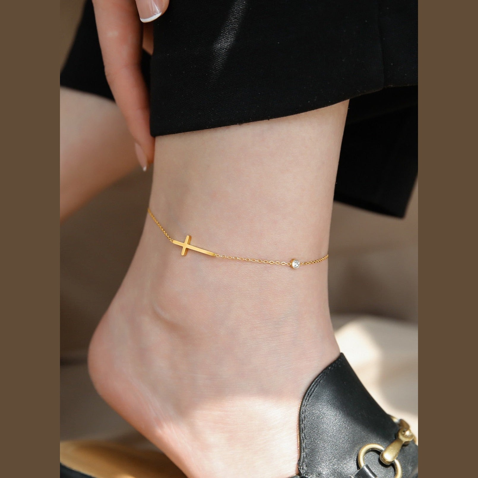 Trendy Cross Crystal Anklet / Braceletfor Women Jewellry