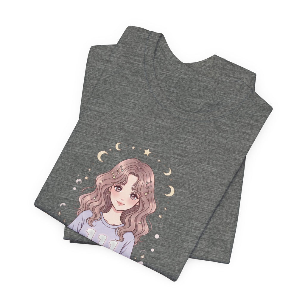 Intuition Girl Illustration T-Shirt | Mystic Moon, Tea, Book - Midnight Solstice Occult Shop