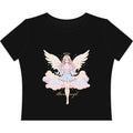 Pastel Angel Girl Illustration Baby Tee | Fairy Wings, Clouds - Midnight Solstice Occult Shop