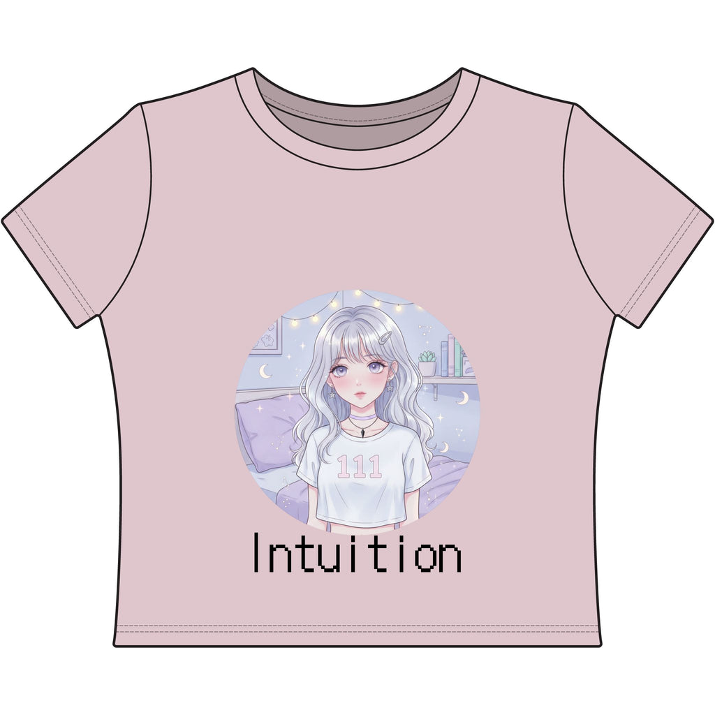 Pastel Anime Girl Intuition Tee 111 | Cute Aesthetic Crop Top - Midnight Solstice Occult Shop