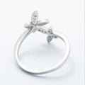 Sterling Silver Butterfly Ring – Adjustable Celestial Gem Ring