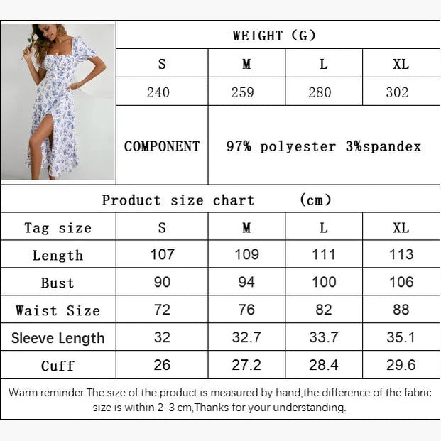 Summer Floral Split Dress For Women