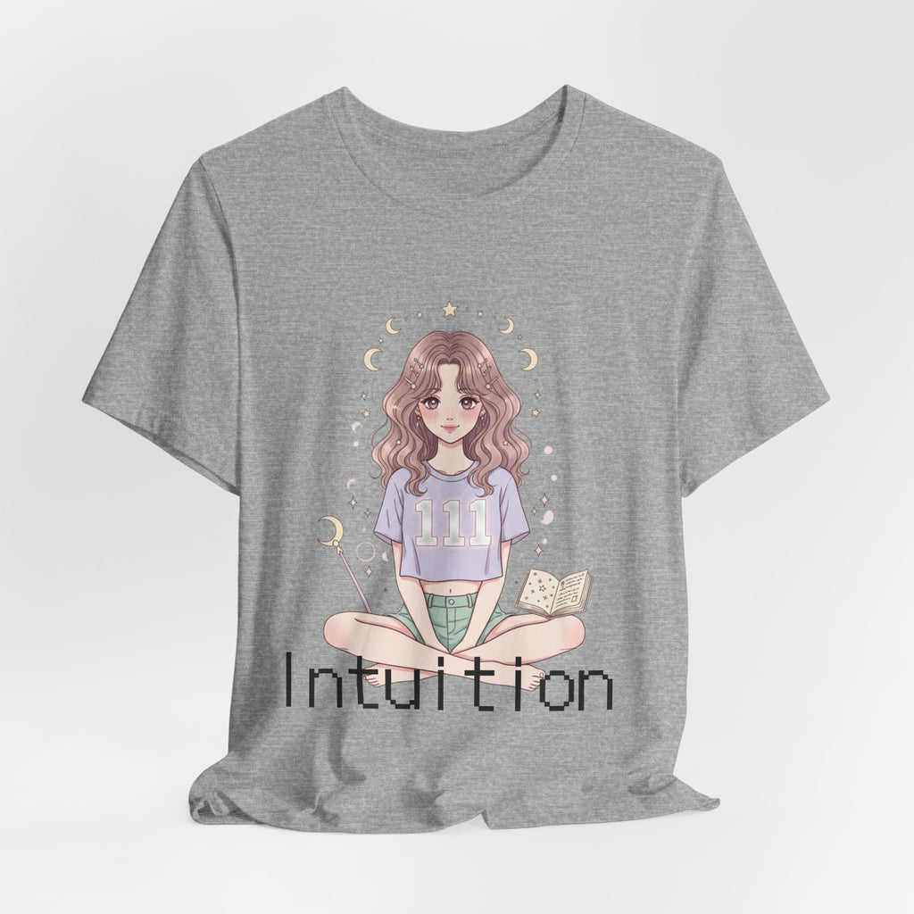 Intuition Girl Illustration T-Shirt | Mystic Moon, Tea, Book - Midnight Solstice Occult Shop