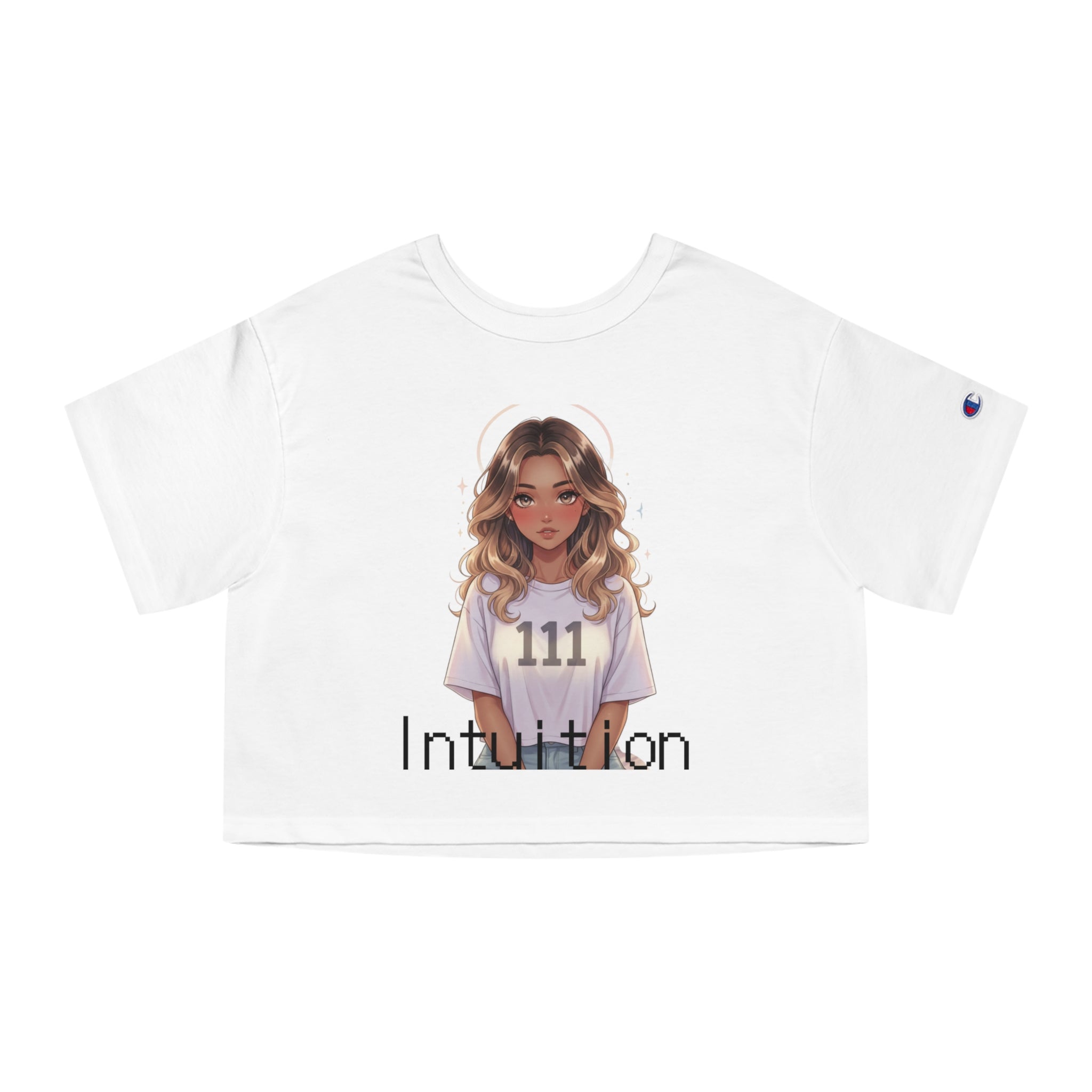 Intuition 111 Cropped T‑Shirt | Cute Girl Graphic Crop Top | Y2k Baggy Crop Top