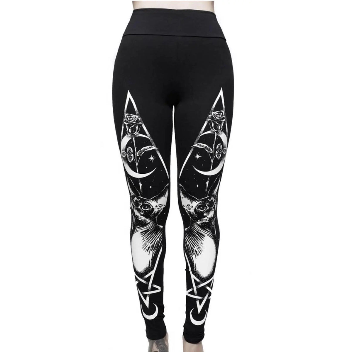 Gothic Punk Print Ladies Sports Yoga Leggings