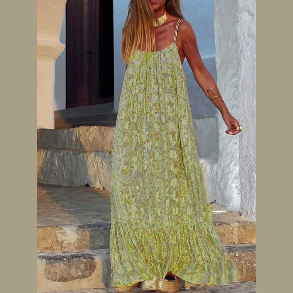 New Viral Printed Sling Dress for Summer Women