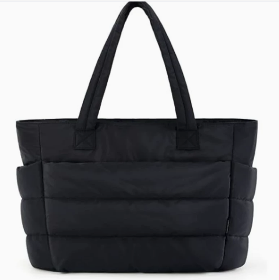Black puffy waterproof chic women's tote bags