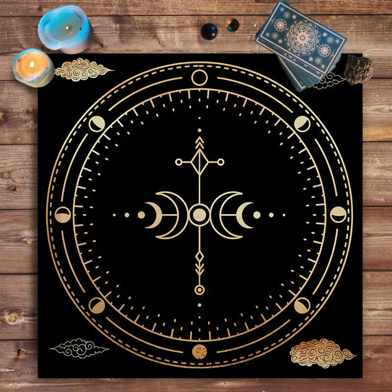 Tarot Tablecloth Altar Decorative Cloth Have Your Power Mandala Moon Phase Floral Butterfly Tablecloth