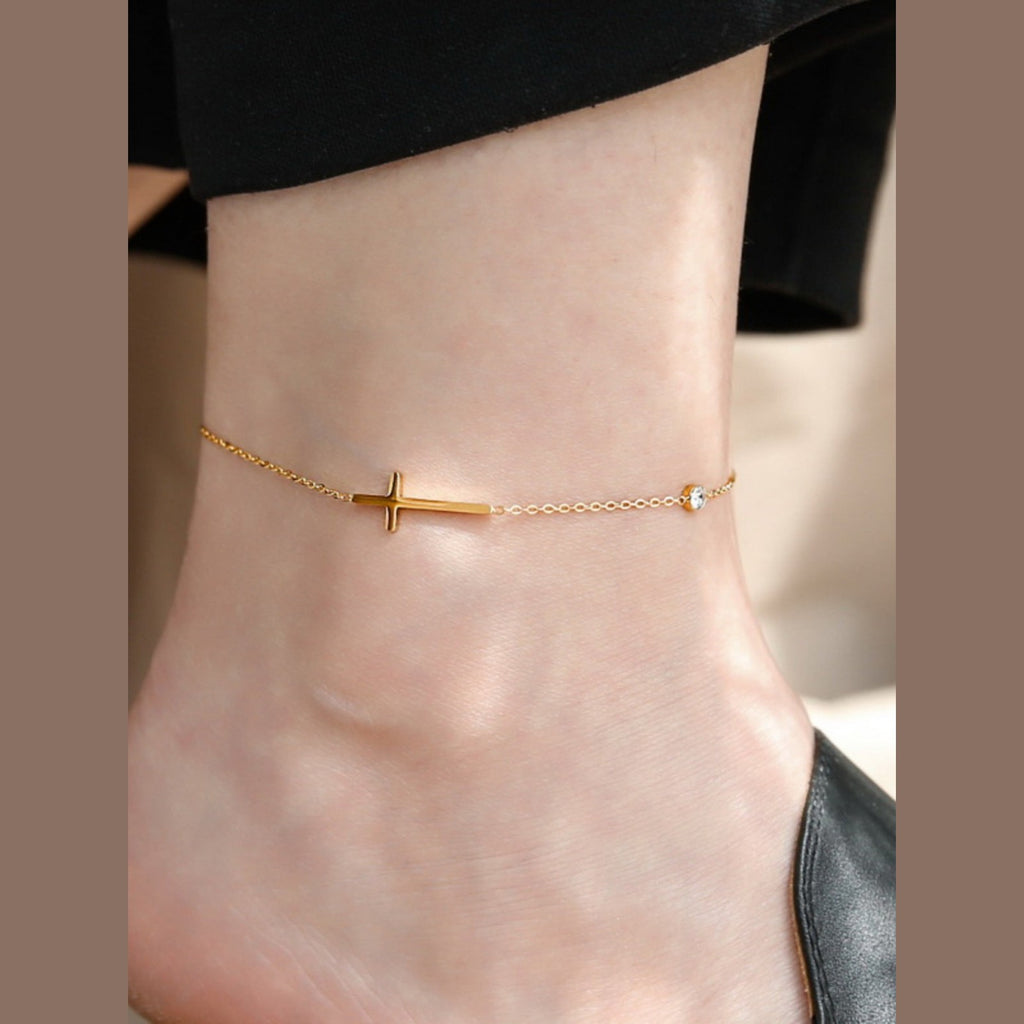 Trendy Cross Crystal Anklet / Braceletfor Women Jewellry