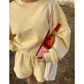 Embroidered Bring You Flowers Sweater and Shorts Suit for Women
