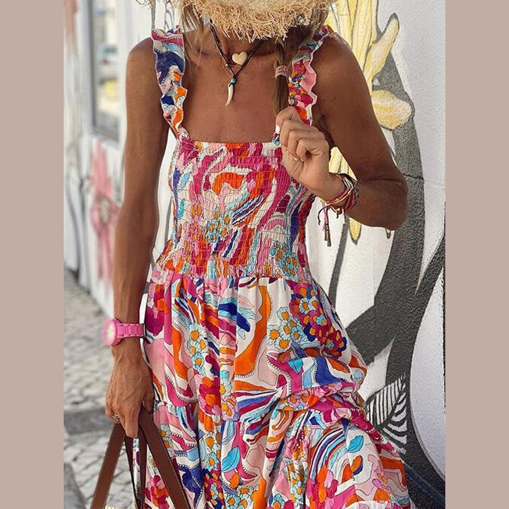New Viral Printed Sling Dress for Summer Women
