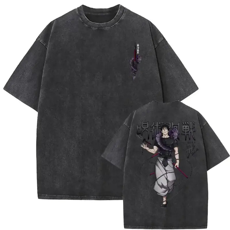 Washed Vintage Anime Graphic T-Shirt | Streetwear Hip-Hop Oversized Tee