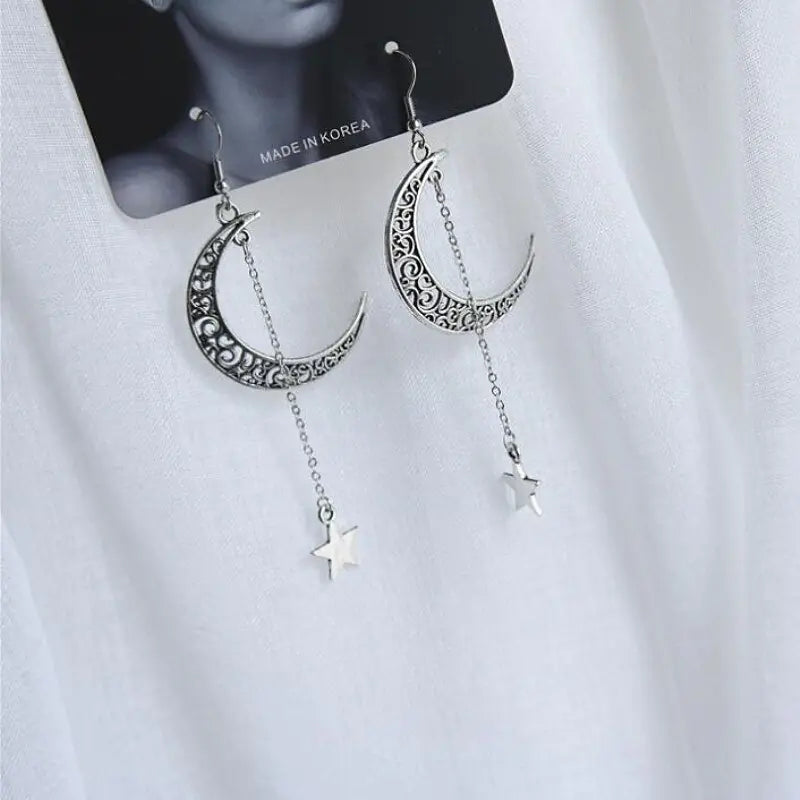 Gothic Vintage Heart Unicorn Earrings with Pendants