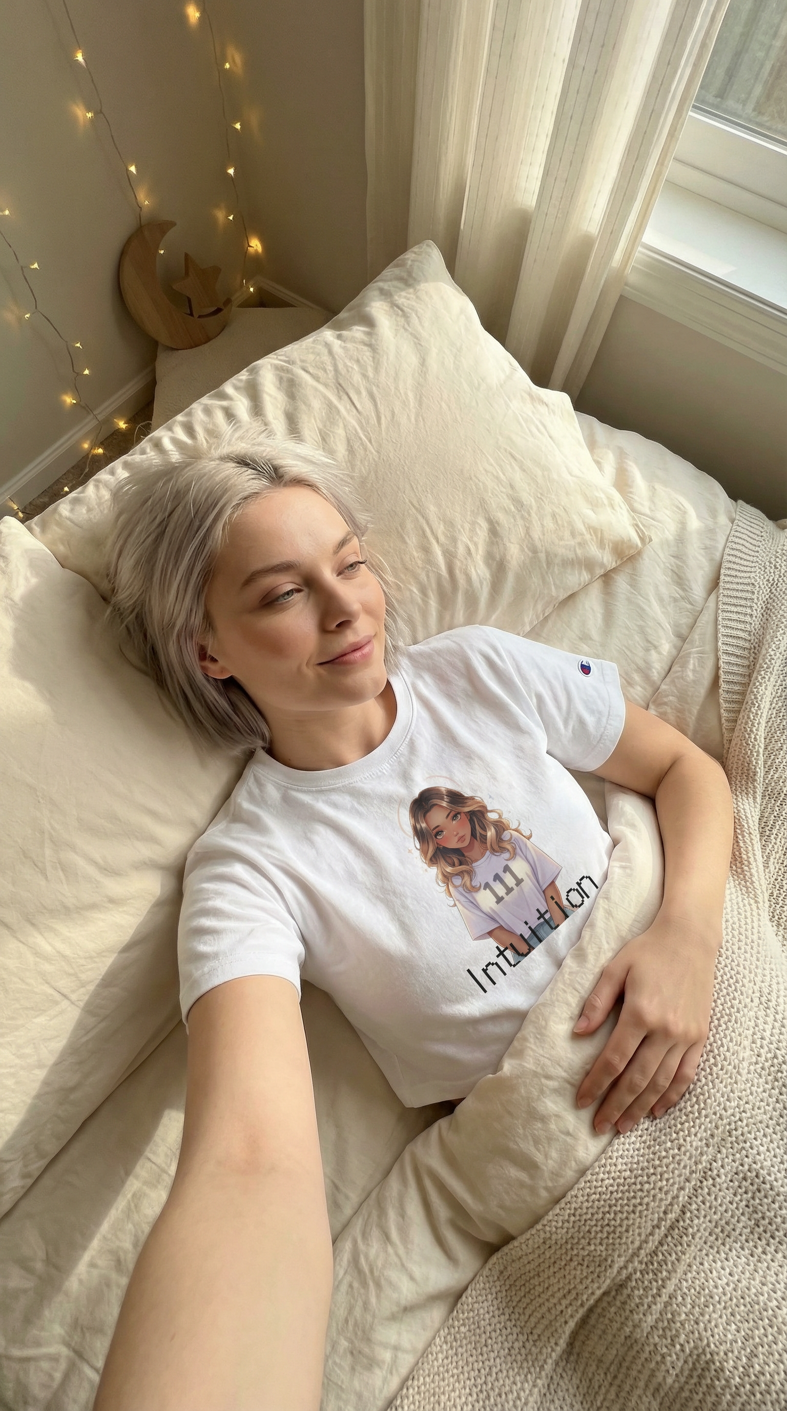 Intuition 111 Cropped T‑Shirt | Cute Girl Graphic Crop Top | Y2k Baggy Crop Top