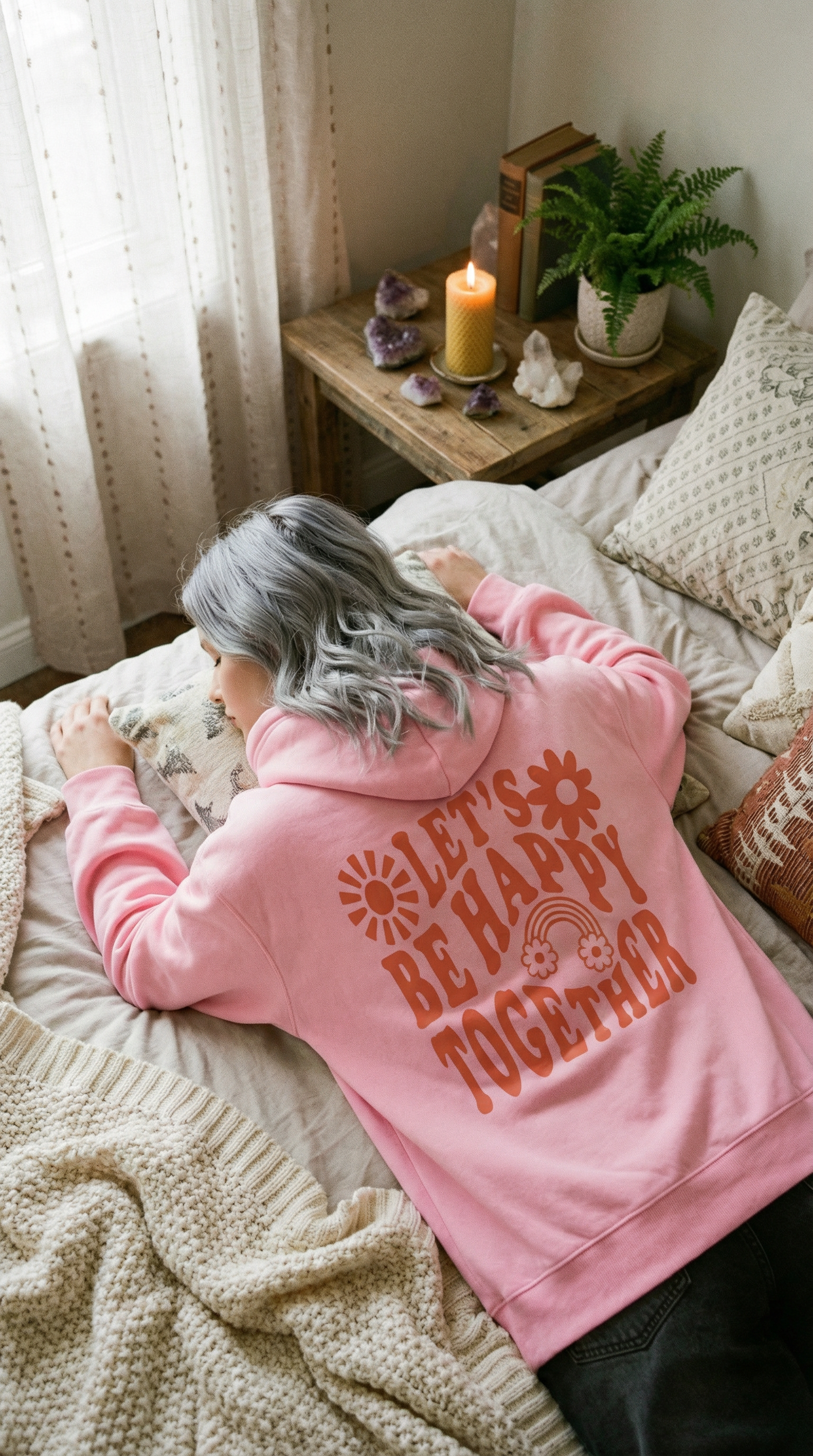 Women Pink Hoodie Cute Teen Girls Crewneck Graphic Hoodies Drawstring Pullover Sweatshirts Y2K Preppy Pocket Sweatshirt