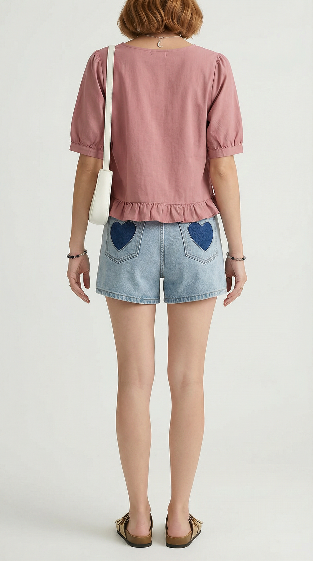 Hot Girl High Waist Denim Shorts | Trendy Wide Leg Summer Jean Shorts | Heart Pocket Denim Shorts