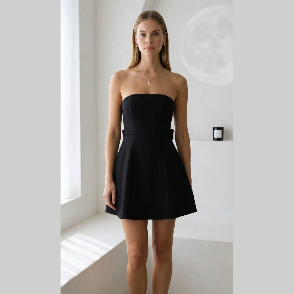 Elegant Backless Bow Mini Dress | A-Line Graduation & Party Dress