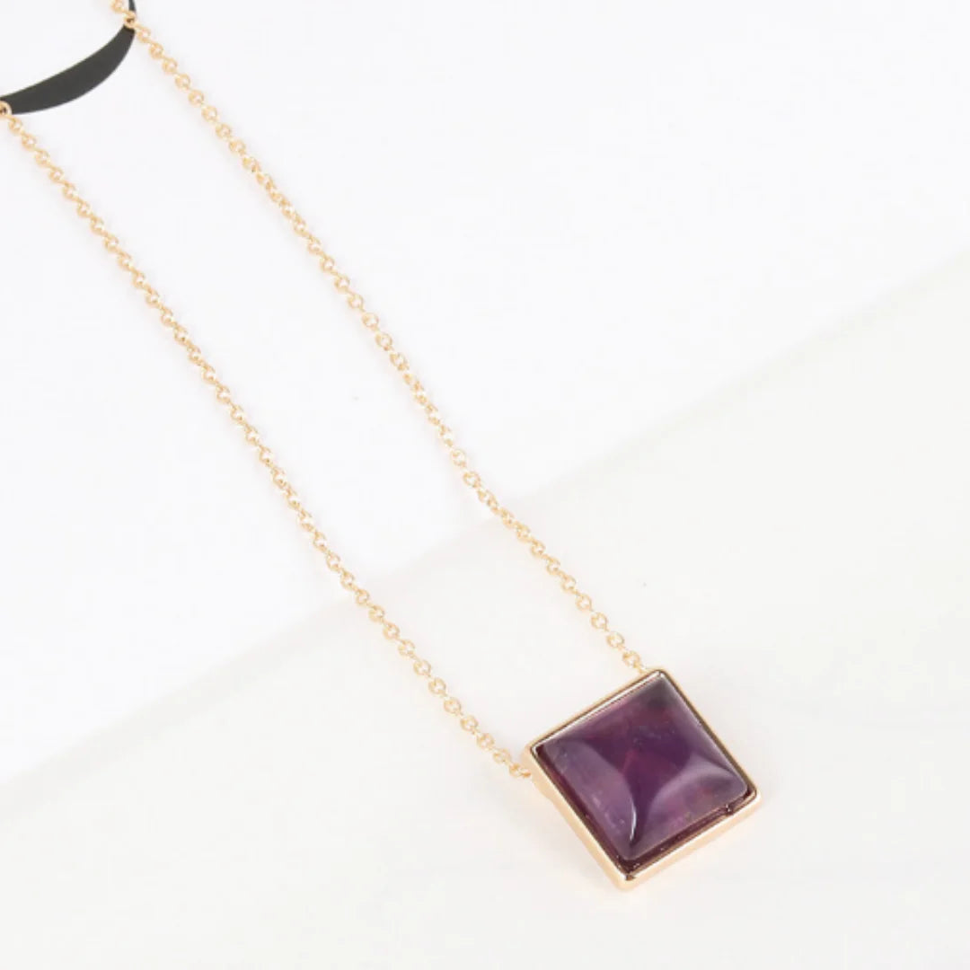 Midnight Solstice Square Drop Necklace