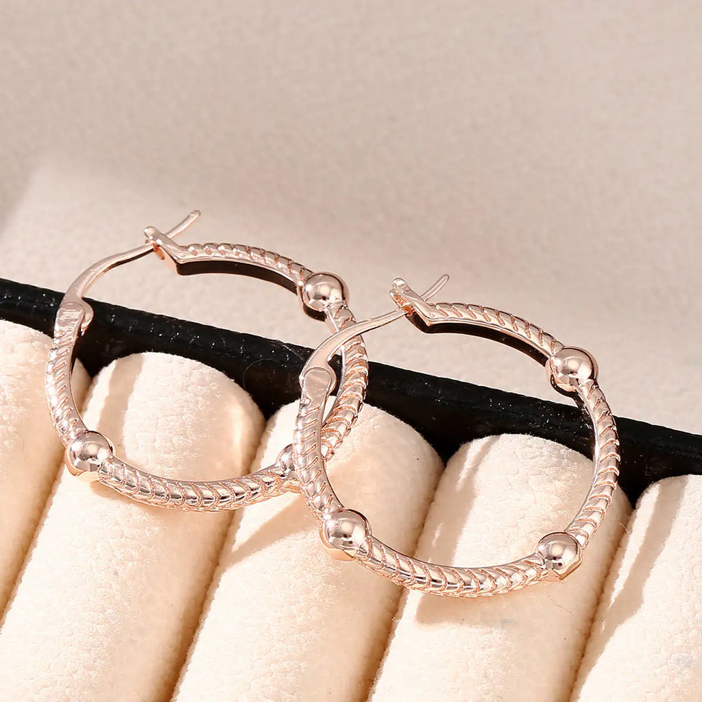 Retro Geometric Statement Hoop Earrings | Minimal Round Metal Earrings