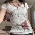 Vintage Printed Fairy Plaid T-Shirt | Vintage Clothes
