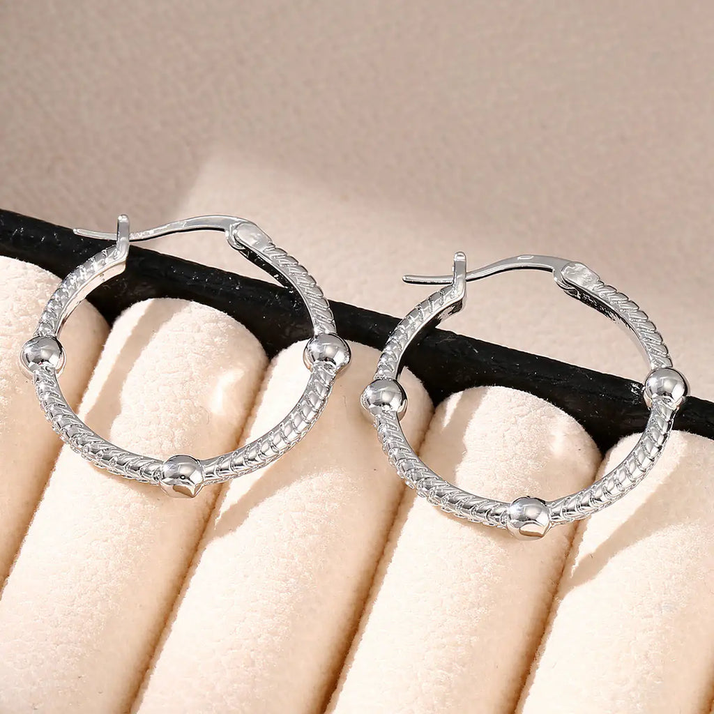 Retro Geometric Statement Hoop Earrings | Minimal Round Metal Earrings