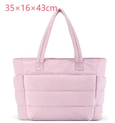 Black puffy waterproof chic women's tote bags