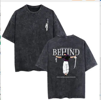 Washed Vintage Anime Graphic T-Shirt | Streetwear Hip-Hop Oversized Tee