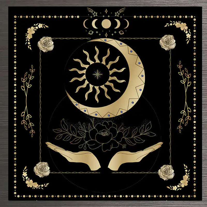 Tarot Tablecloth Altar Decorative Cloth Have Your Power Mandala Moon Phase Floral Butterfly Tablecloth