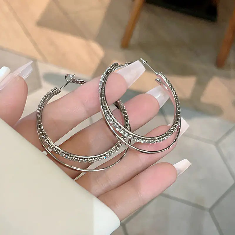 Simple Bracelet Earrings Metal Cold Style Ring