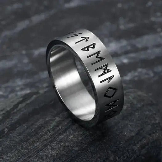 Unisex Rune Style Titanium Steel Rotatable Ring