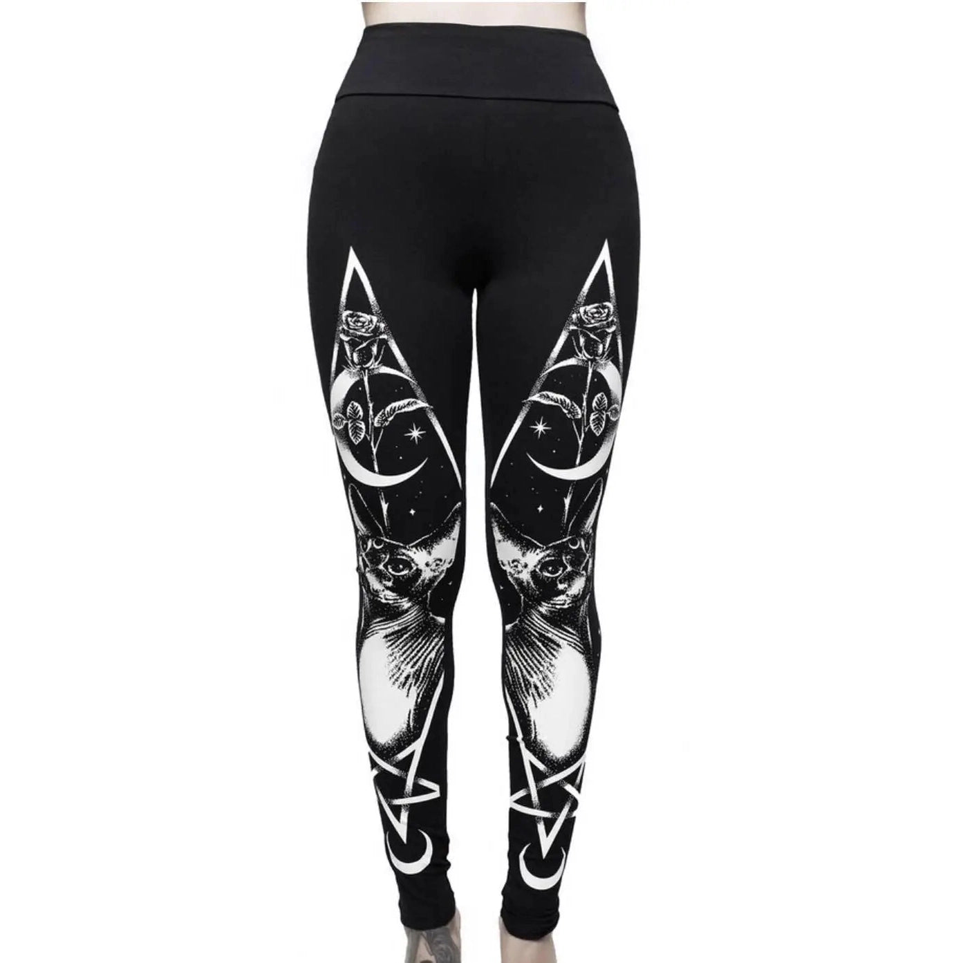 Gothic Punk Print Ladies Sports Yoga Leggings