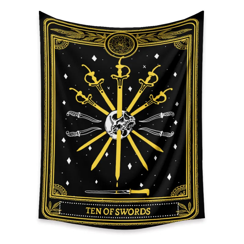 Tarot Tapestry | Psychedelic Background Cloth Boho | Wall Tapestry - Midnight Solstice Occult Shop