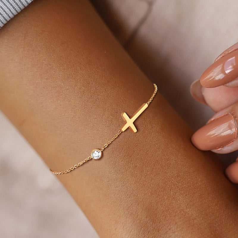 Trendy Cross Crystal Anklet / Braceletfor Women Jewellry