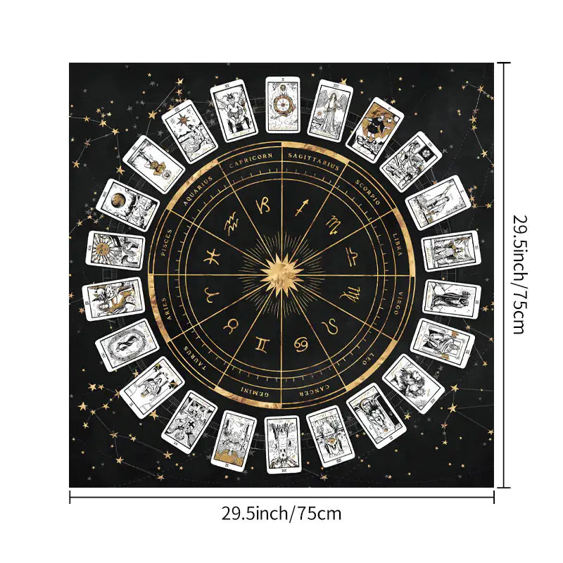 Tarot Tablecloth Altar Decorative Cloth Have Your Power Mandala Moon Phase Floral Butterfly Tablecloth