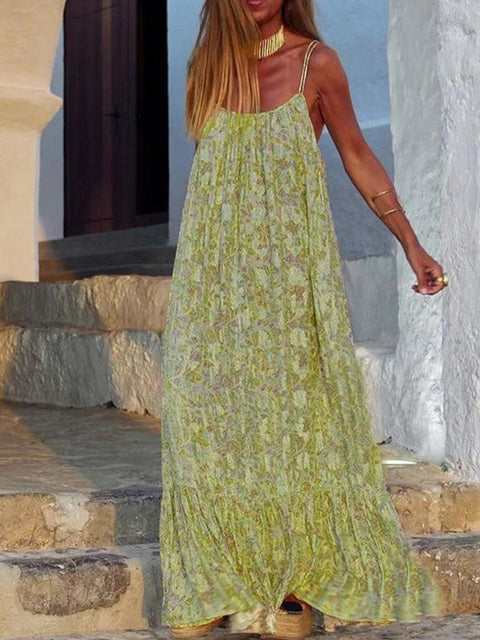 New Viral Printed Sling Dress for Summer Women