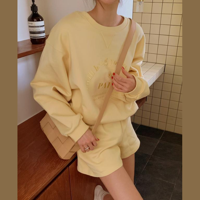 Embroidered Bring You Flowers Sweater and Shorts Suit for Women