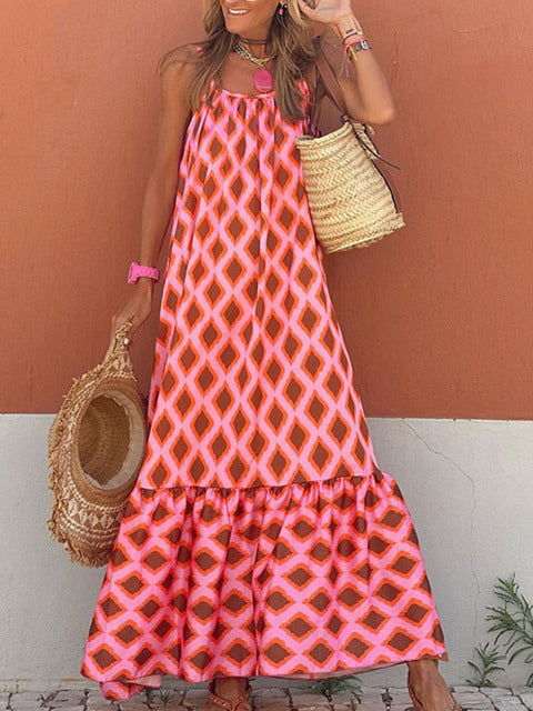 New Viral Printed Sling Dress for Summer Women