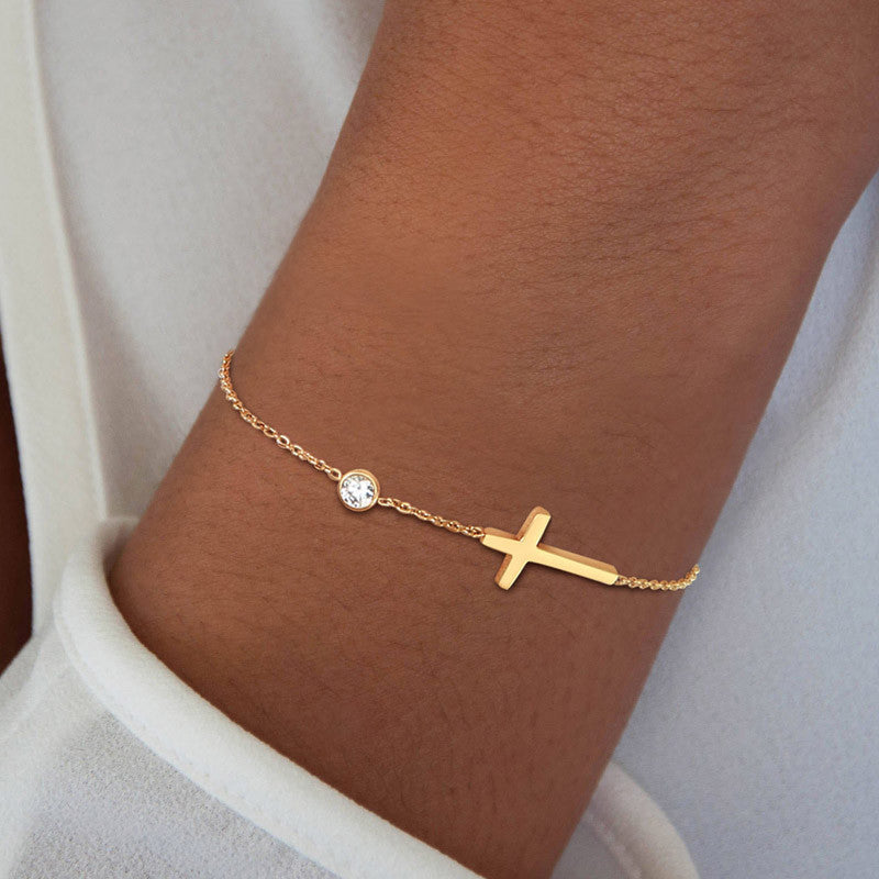 Trendy Cross Crystal Anklet / Braceletfor Women Jewellry