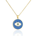 Gold Evil Eye Protection Necklace | 18K Plated Lucky Charm Pendant | Women's Accessories