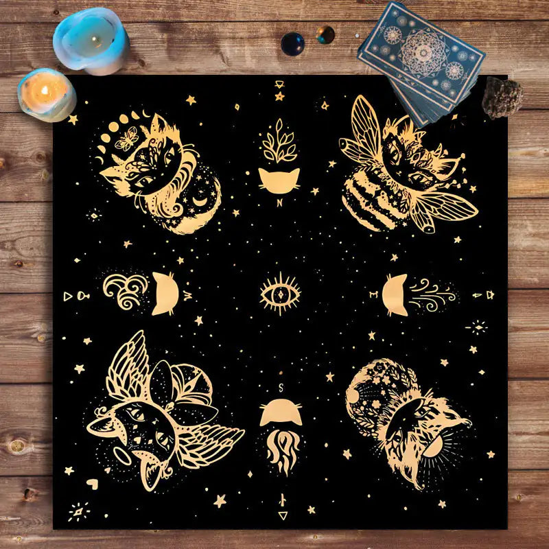 Tarot Tablecloth Altar Decorative Cloth Have Your Power Mandala Moon Phase Floral Butterfly Tablecloth