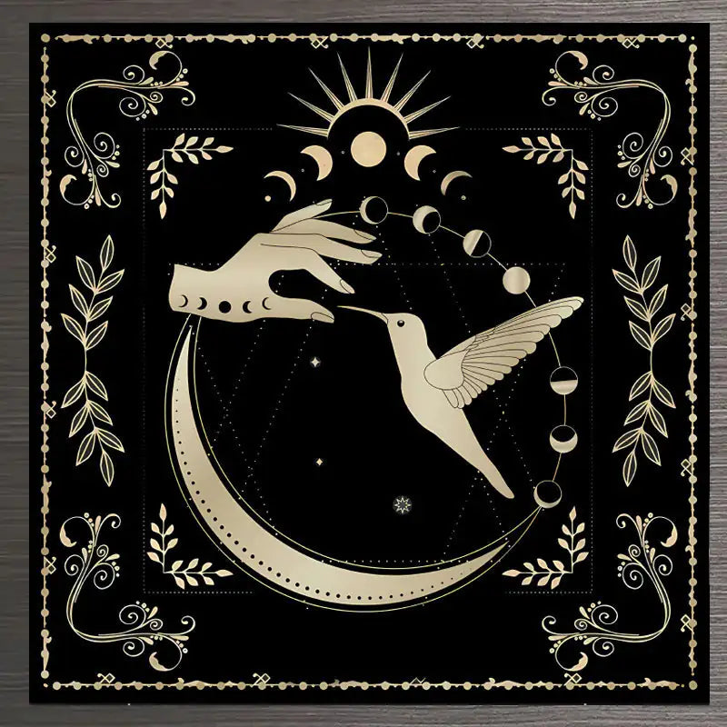 Tarot Tablecloth Altar Decorative Cloth Have Your Power Mandala Moon Phase Floral Butterfly Tablecloth