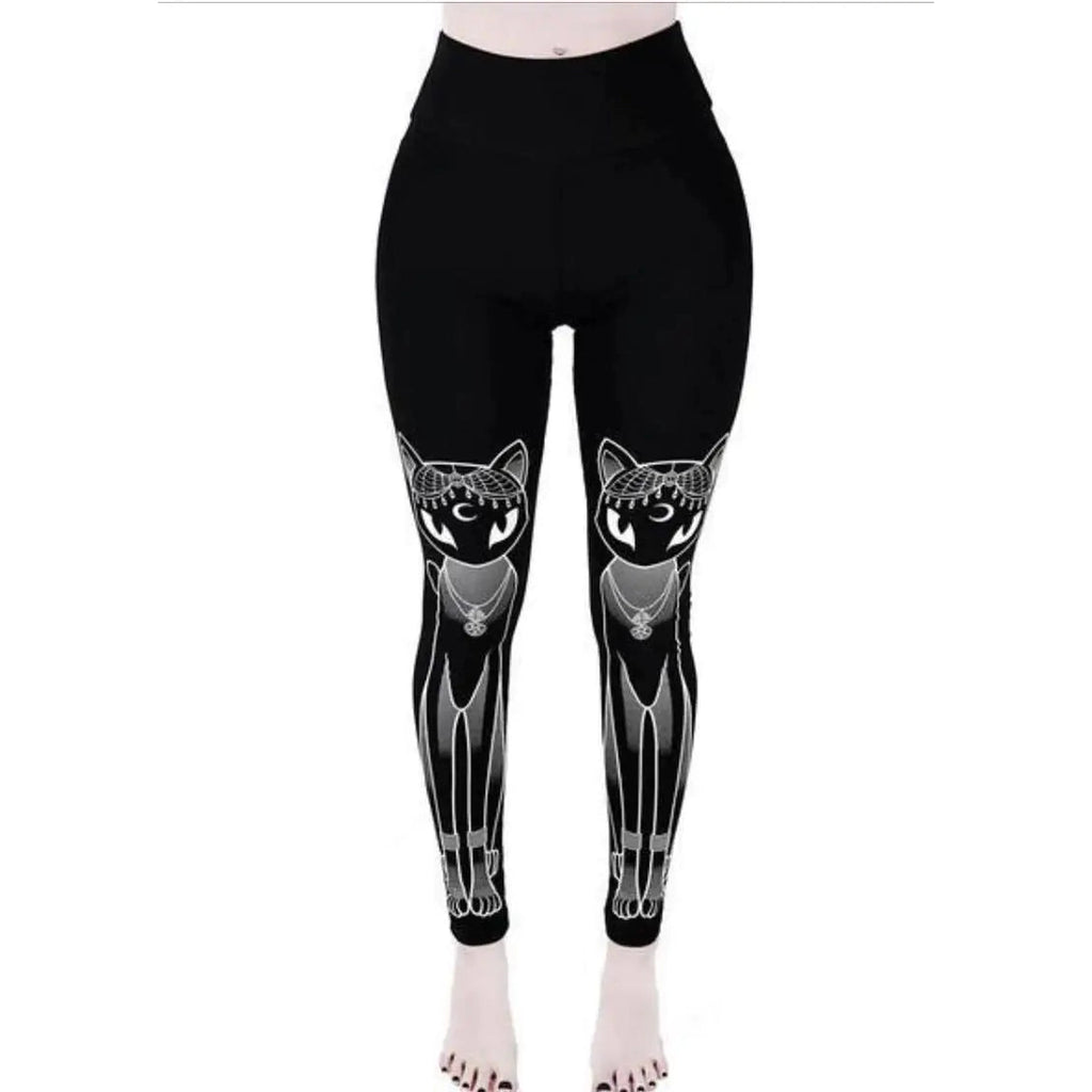 Gothic Punk Print Ladies Sports Yoga Leggings
