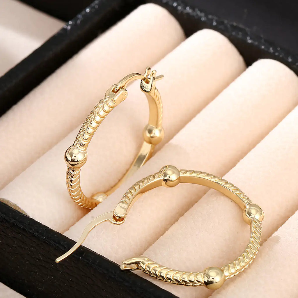 Retro Geometric Statement Hoop Earrings | Minimal Round Metal Earrings