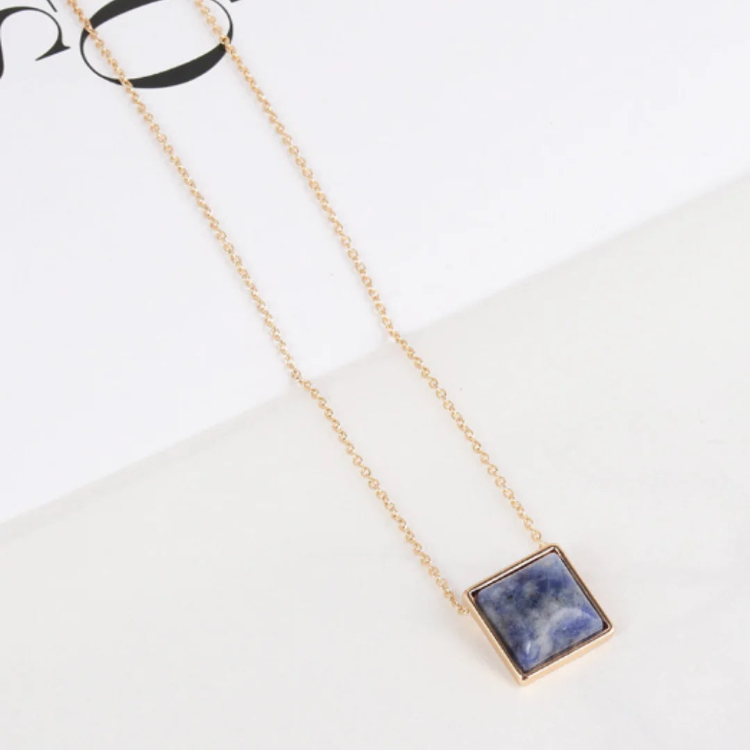 Midnight Solstice Square Drop Necklace