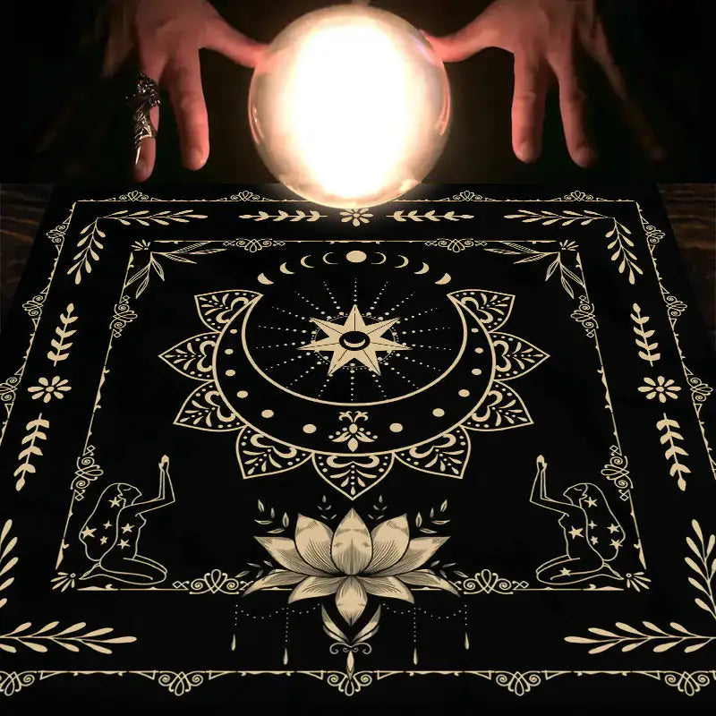 Tarot Tablecloth Altar Decorative Cloth Have Your Power Mandala Moon Phase Floral Butterfly Tablecloth