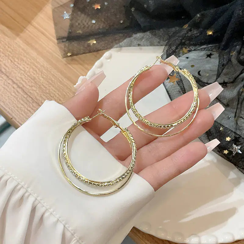 Simple Bracelet Earrings Metal Cold Style Ring