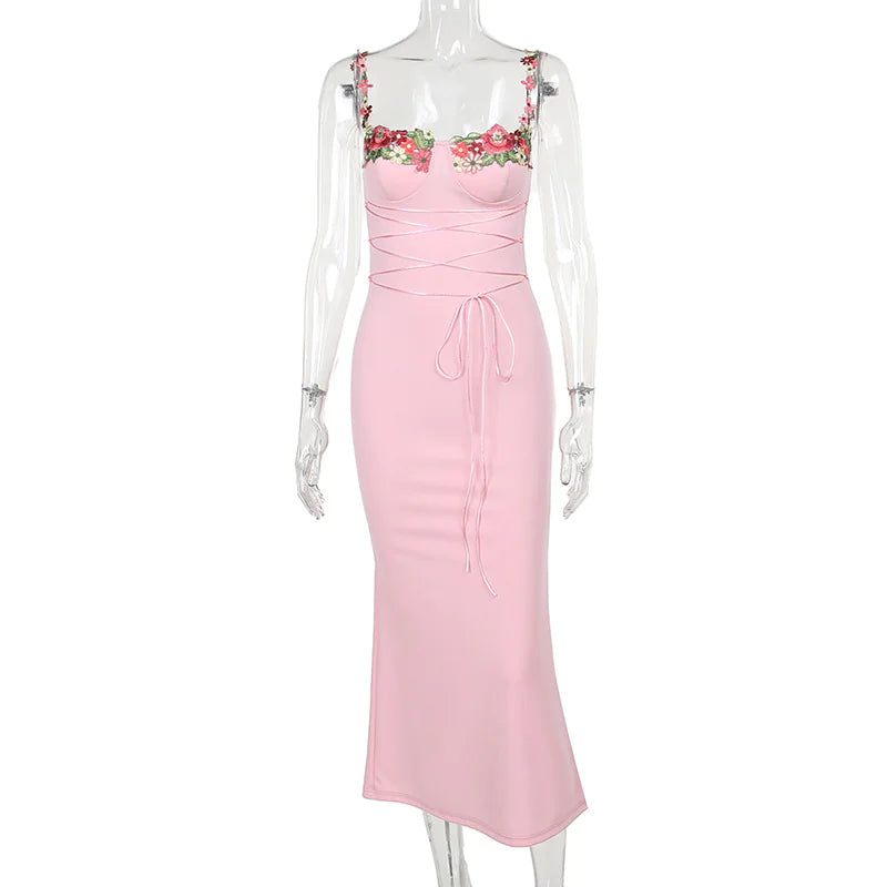 Spring Summer Wedding Guest Waist Girdling Dress