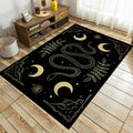 Snake Rug for Living Room | 5x7 Non Slip Gothic Rug for Bedroom | Printed Moon Rug Home Decor