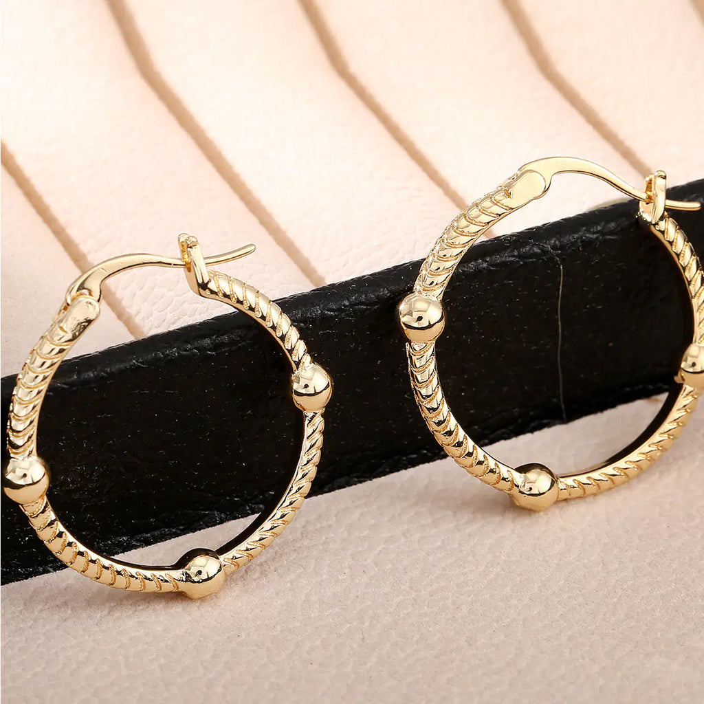 Retro Geometric Statement Hoop Earrings | Minimal Round Metal Earrings
