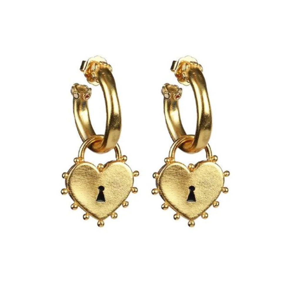 Midnight Solstice Locked Heart Earrings